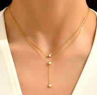 Collier doublé  "perle de pluie"