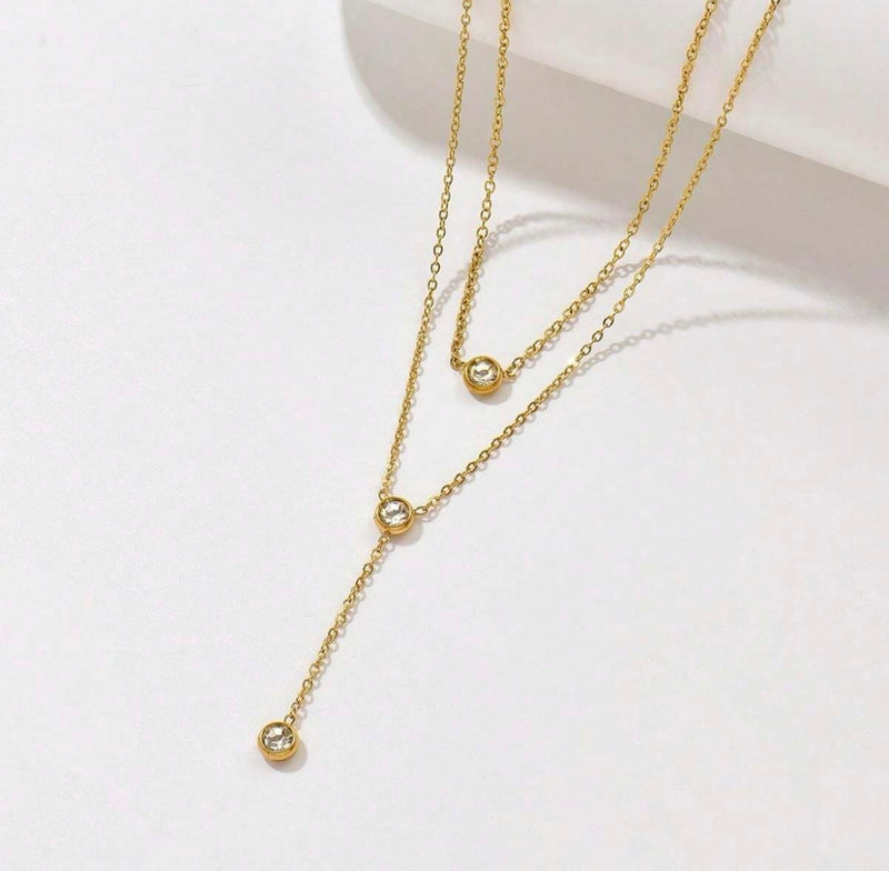 Collier doublé  "perle de pluie"